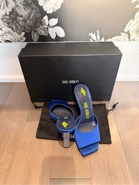 The Attico Kaia Mule Blue Rhinestone w Box - Size 36
